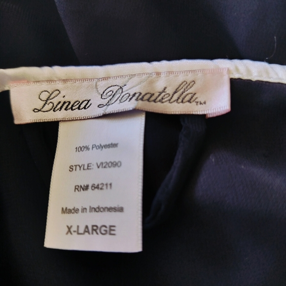 Linea Donatella 2 Piece NWT Neglige & Robe Sheer Black White Lace Satin Trim XL - Picture 11 of 15
